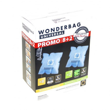 WB4061FA, Rowenta Sac Wonderbag Universal X8 + 2 Mint Aroma Menthe.
